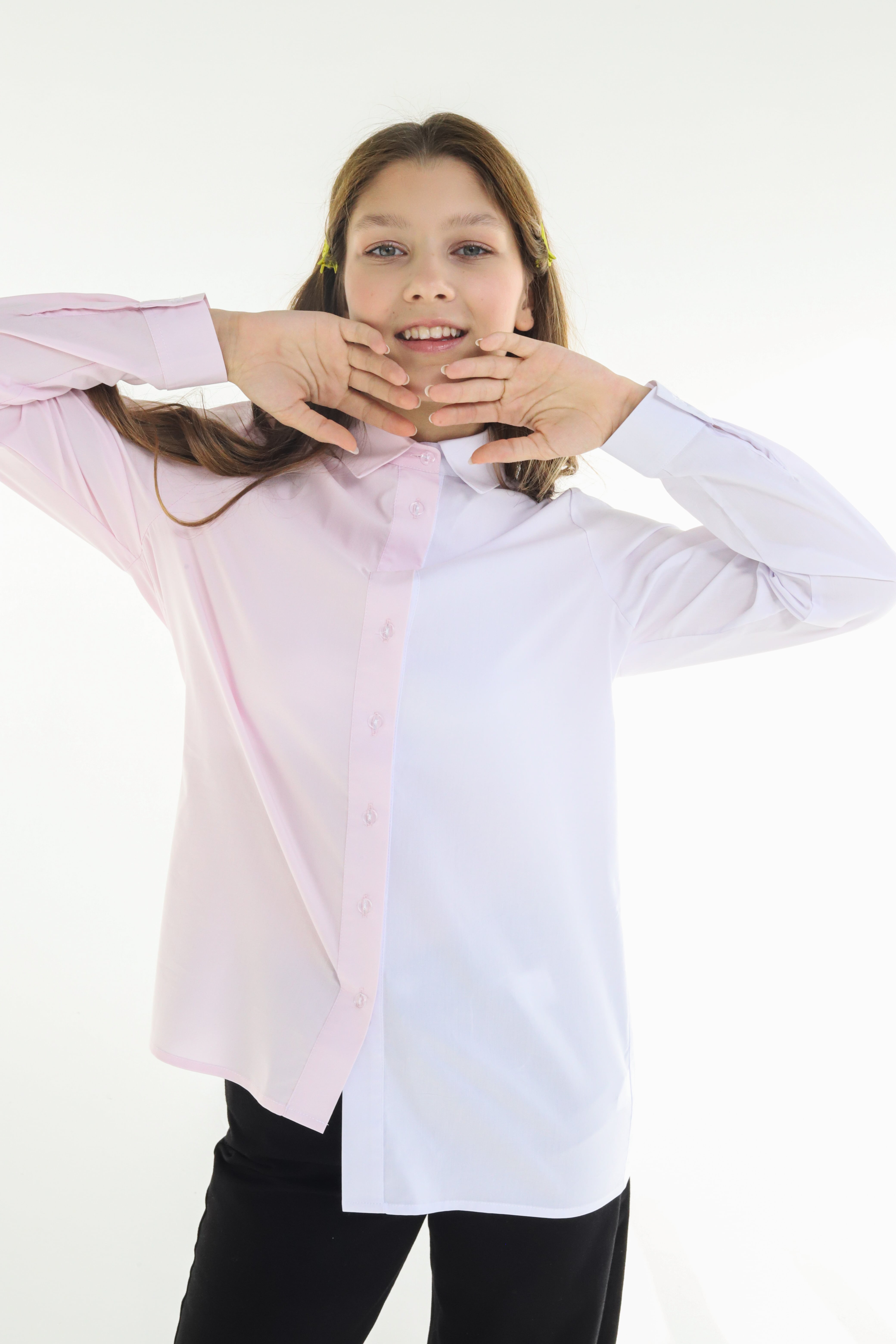 Асимметричная блузка из двух половинок 
